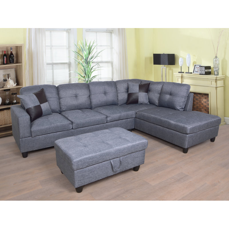 Ebern Designs Mendoza Sectional With Ottoman Reviews Wayfair Mendoza Sectional With Ottoman