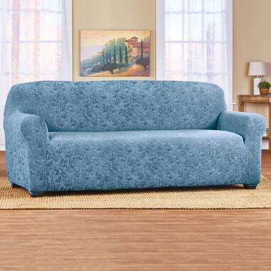 Stretch Velvet Sofa Cover Couch Loveseat Slipcover Home Embossing Flower Nonslip 