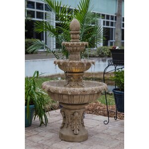 Danelle Resin Outdoor Fountain with Light