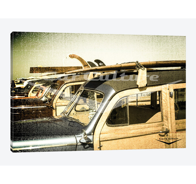 East Urban Home Surf City Beach Boys Ford Woodie Wagon Graphic Art Print On Canvas Wayfair