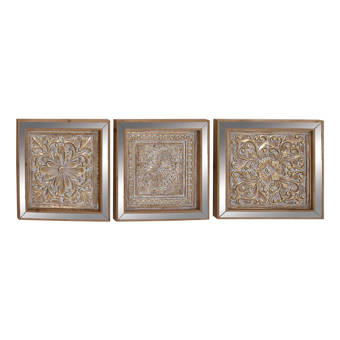 3 Piece Metal Mirror Plaque Wall Décor Set Reviews Joss Main 3 Piece Metal Mirror Plaque Wall Décor Set