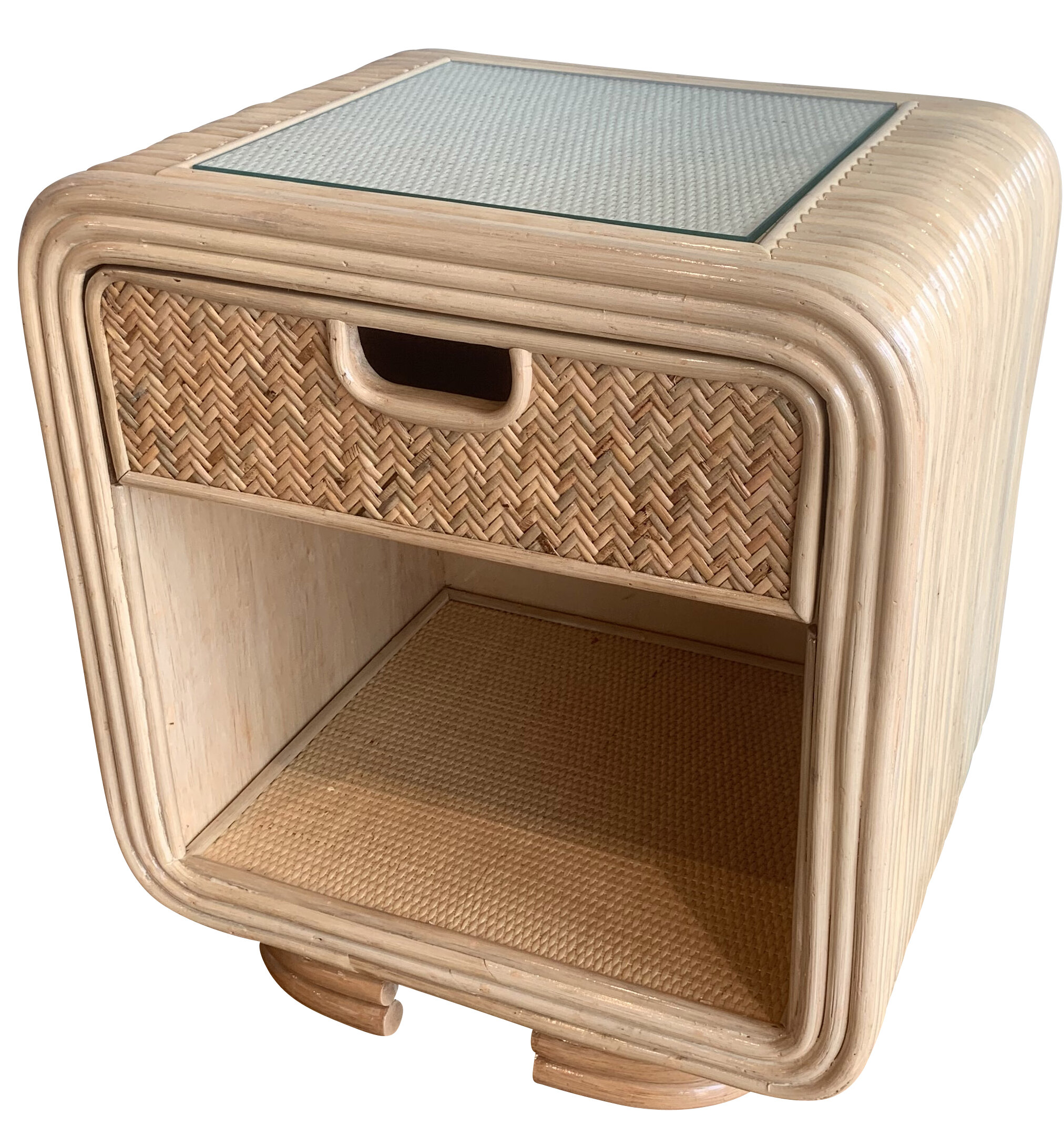 Bayou Breeze Armory Rattan 1 Drawer Nightstand Wayfair