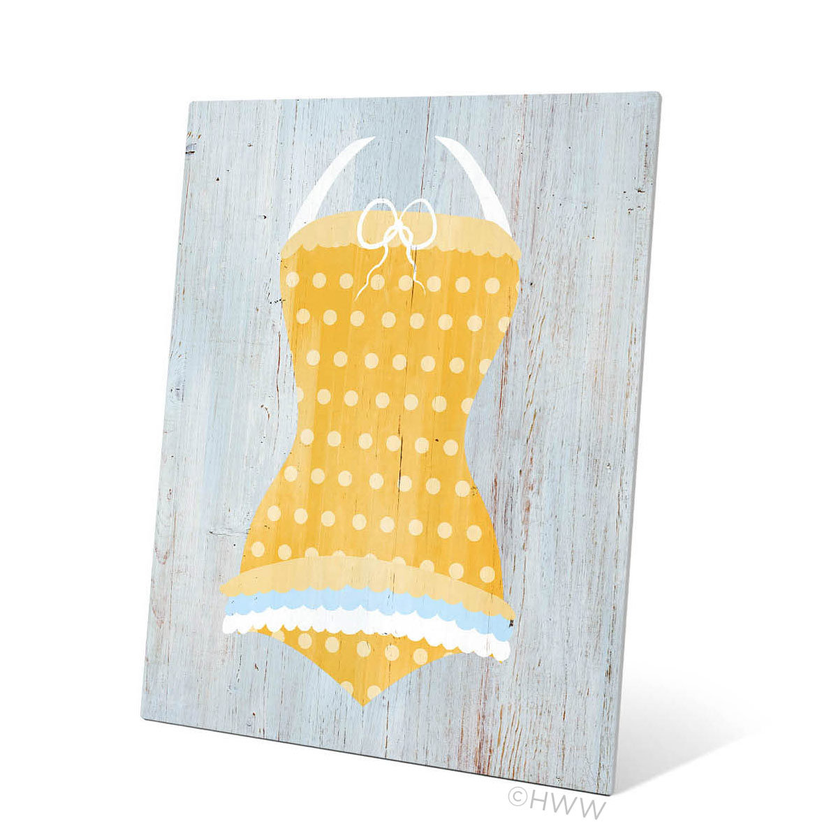 yellow polka dot bathing suit