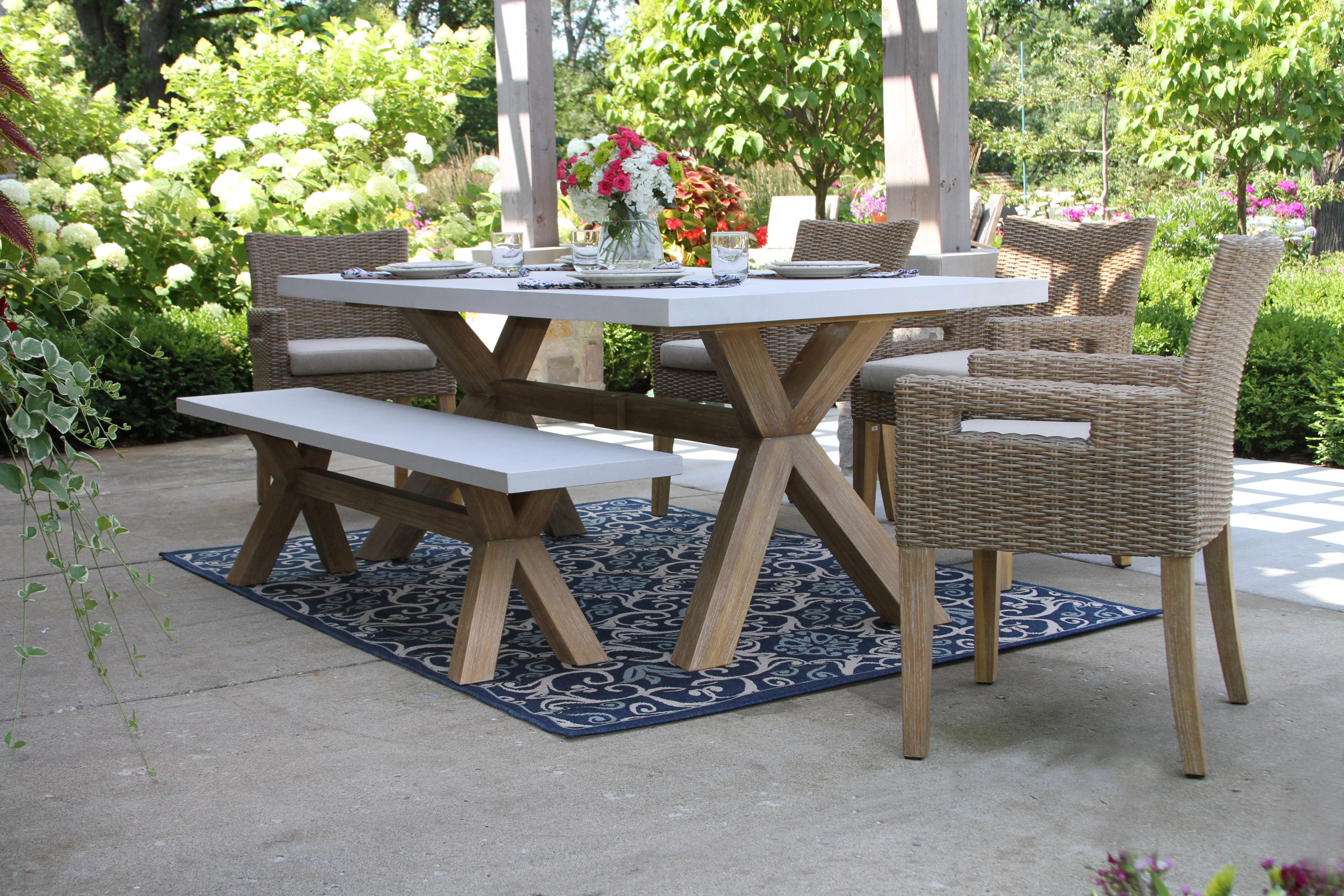 Stone Wicker Rattan Patio Dining Sets You Ll Love In 2021 Wayfair
