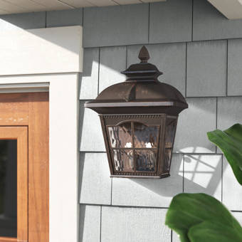 Birch Lane Boxford Textured Black 3 Bulb Outdoor Wall Lantern Reviews Wayfair
