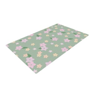 Spring Floral Green/Pink Area Rug