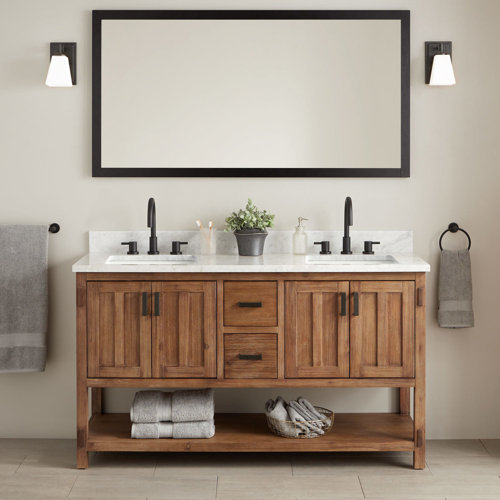 Signature Hardware Morris Marble 61 Double Bathroom Vanity Set Wayfair