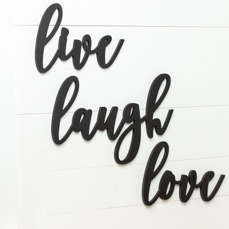 3 piece cursive live love laugh wall decor set