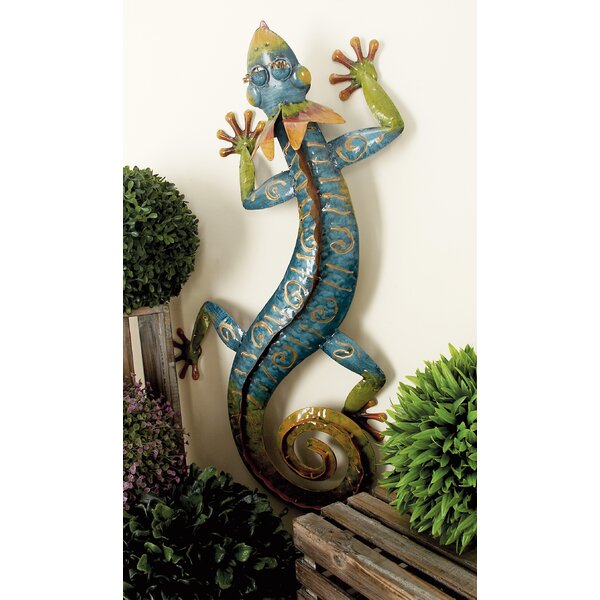 Geckos Wall Hang Decor Figurine Sculpture Patio Yard Home Office Porch Fence Art