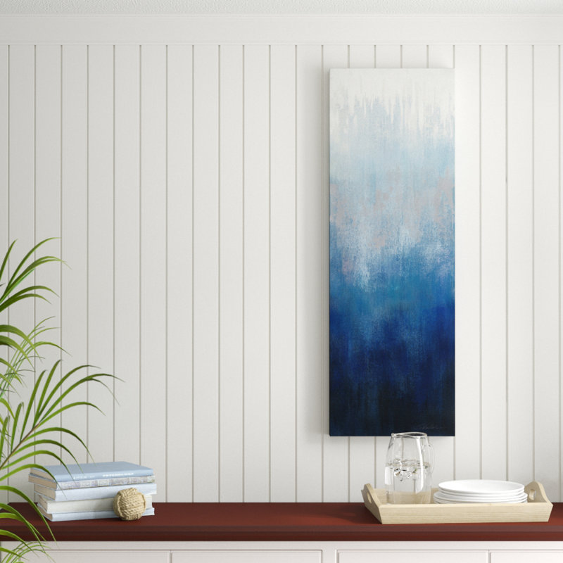 Breakwater Bay Silver Wave I Wrapped Canvas Acrylic Painting