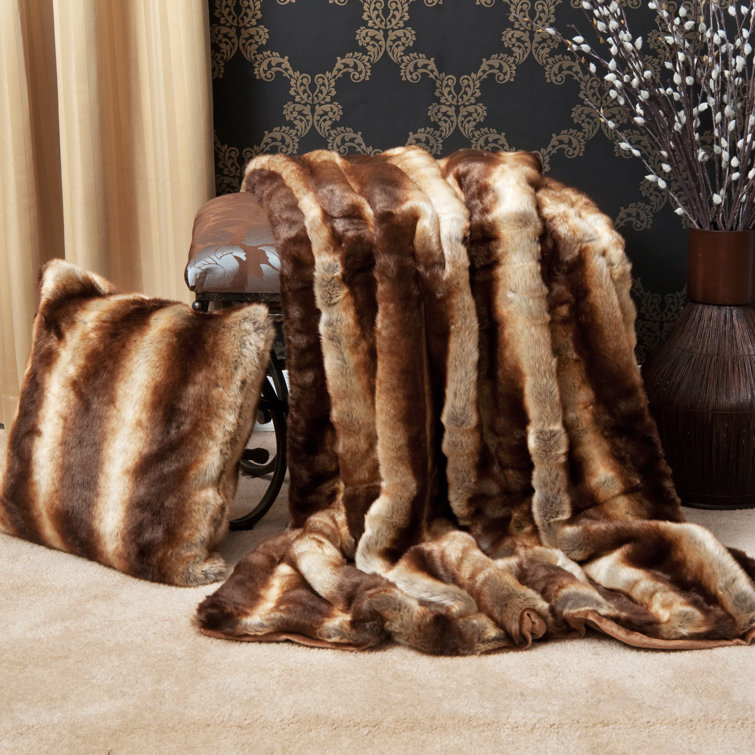 Union Rustic Bernadine Chinchilla Faux Fur Throw & Reviews Wayfair.ca