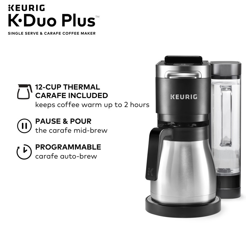 Keurig K Duo Plus Coffee Maker With Single Serve K Cup Pod And
