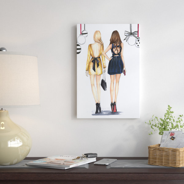 East Urban Home Fashionista Best Friends Painting Print On Wrapped