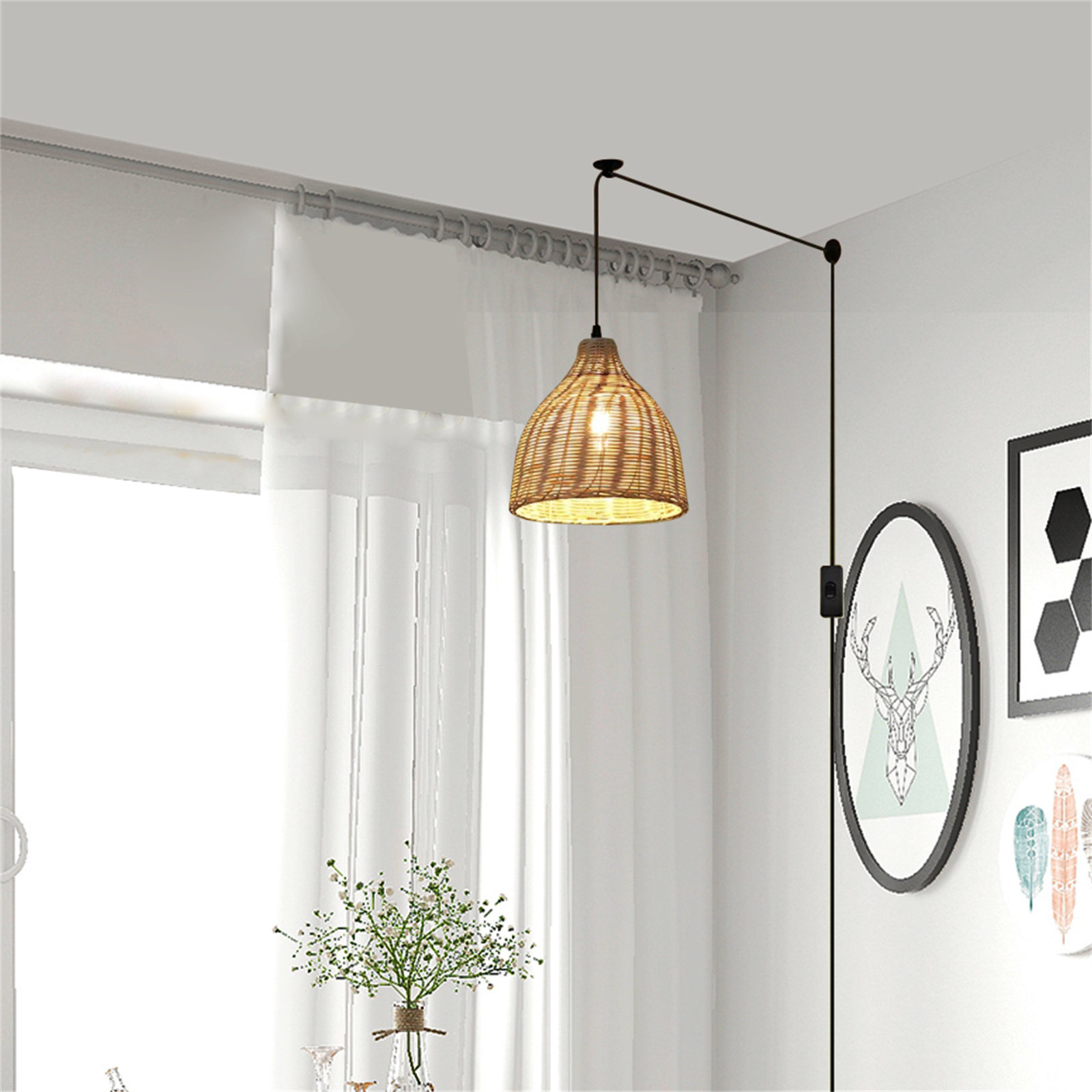 Bamboo Woven Pendant Light 