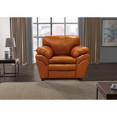 43 Wide Armchair Mempra Design Fabric Wild Brand Genuine Leather