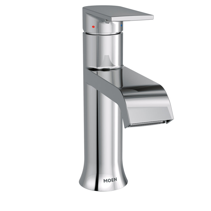 6702 Moen Genta Single Hole Bathroom Faucet With Drain Assembly