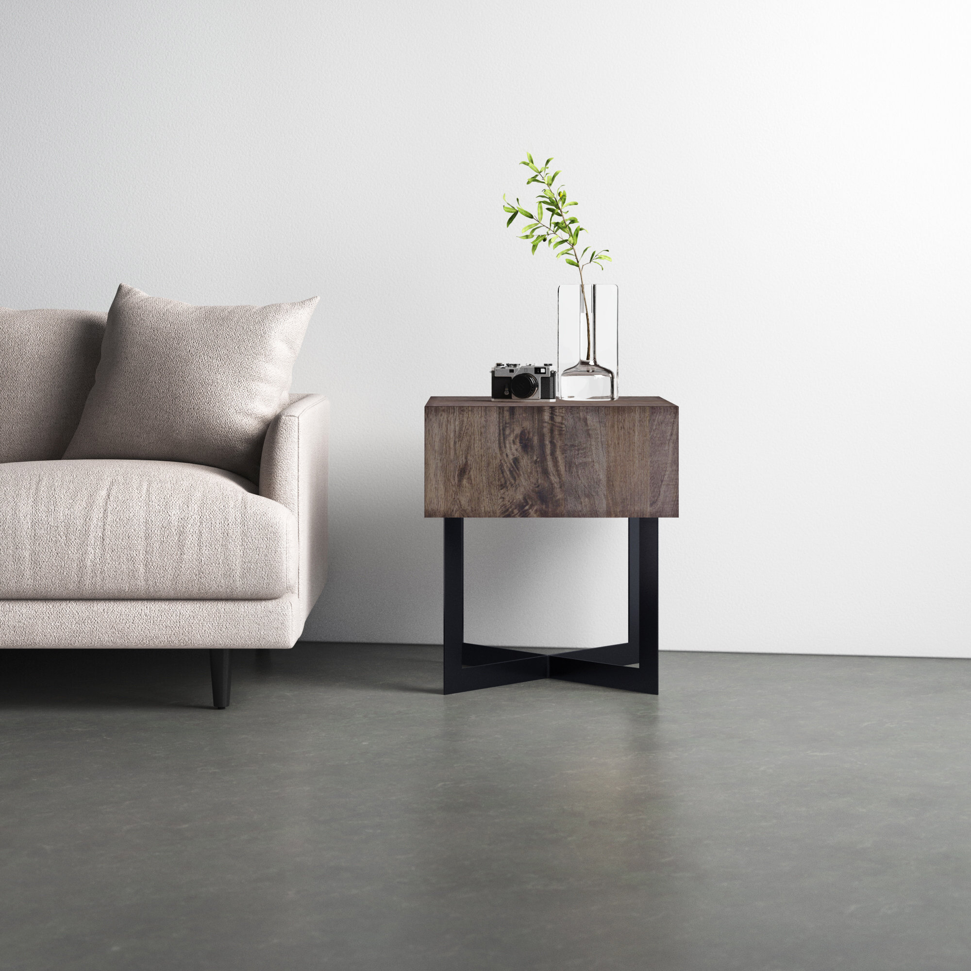 Brunello Sled End Table With Storage Reviews Allmodern
