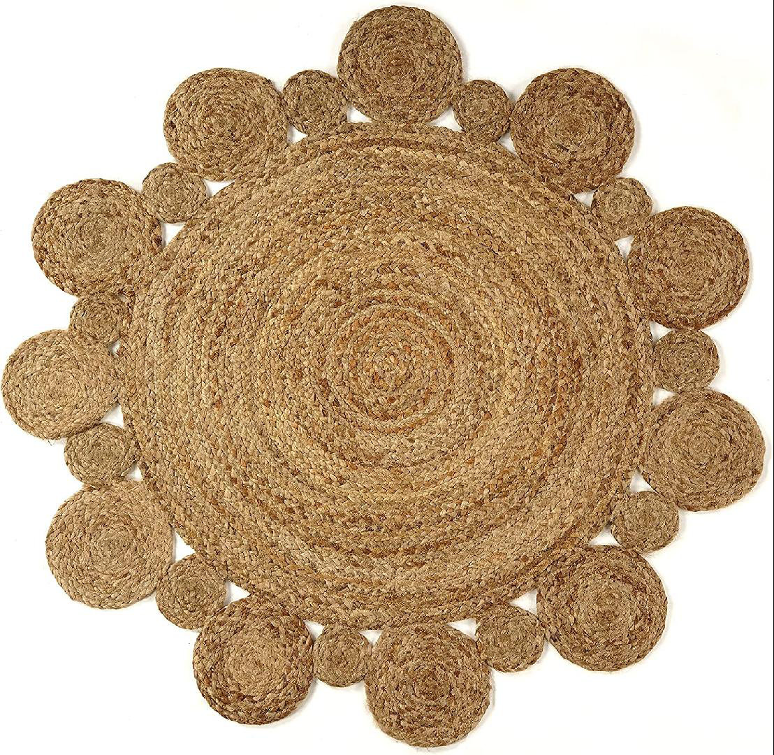 Highland Dunes Natural Round Handwoven Jute Rug Soft Jute Rug Indoor