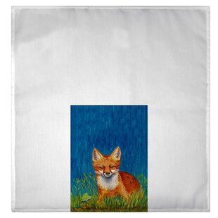 Embroidered Red Fox Portrait Brown Kitchen Terry Dishtowel Hand Dish Towel 