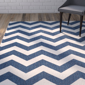 Jefferson Place Navy & Beige Outdoor/Indoor Area Rug I