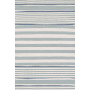 Rugby Stripe Hand Woven Gray Indoor/Outdoor Area Rug