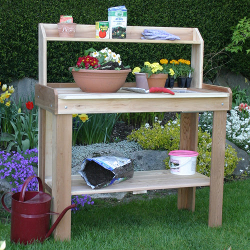 Outdoor Living Today Cedar Potting Bench Reviews Wayfair