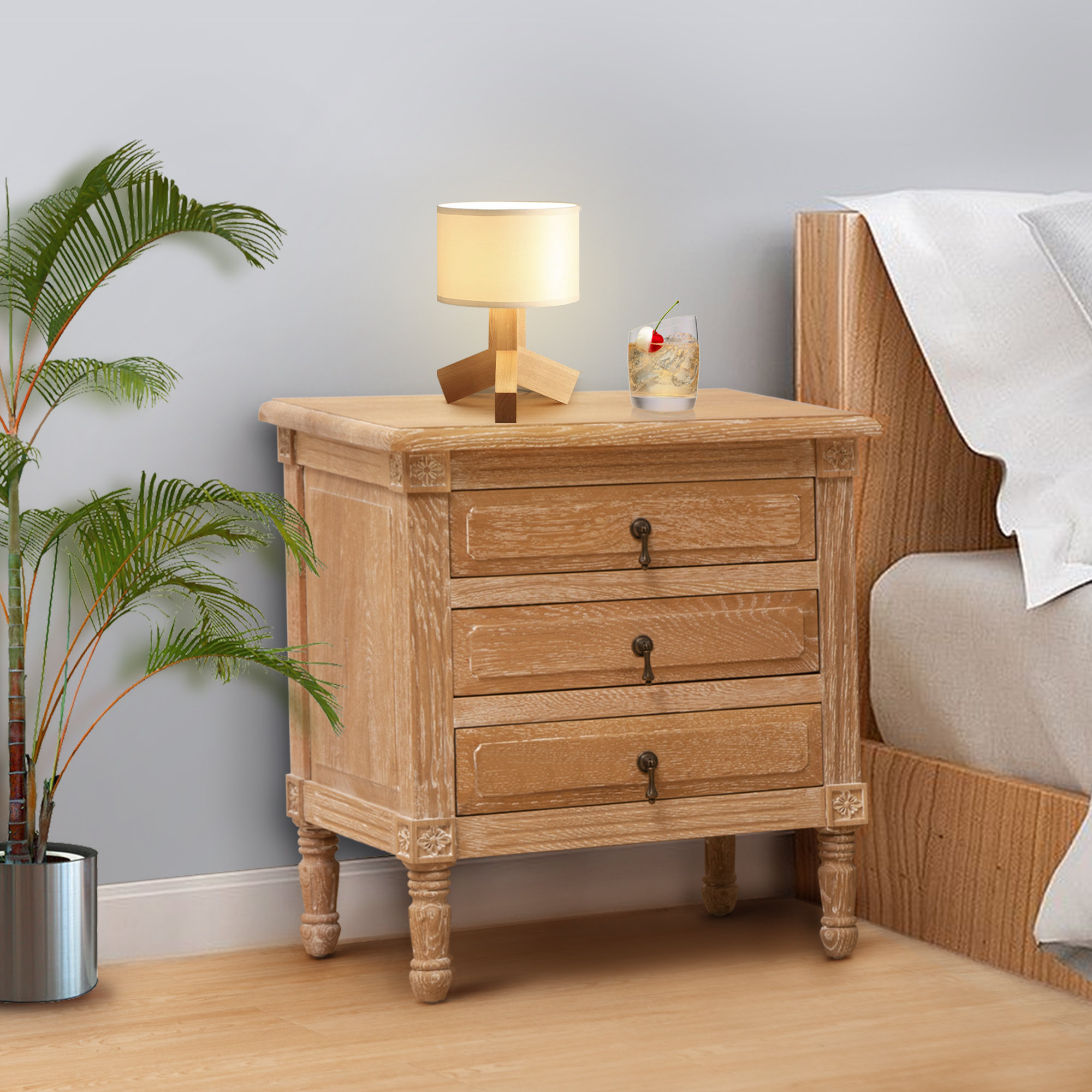 One Allium Way® Rosemarie Solid Wood Nightstand | Wayfair