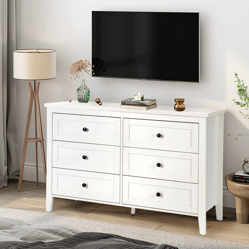 Kostival 6 - Drawer Dresser Color: White