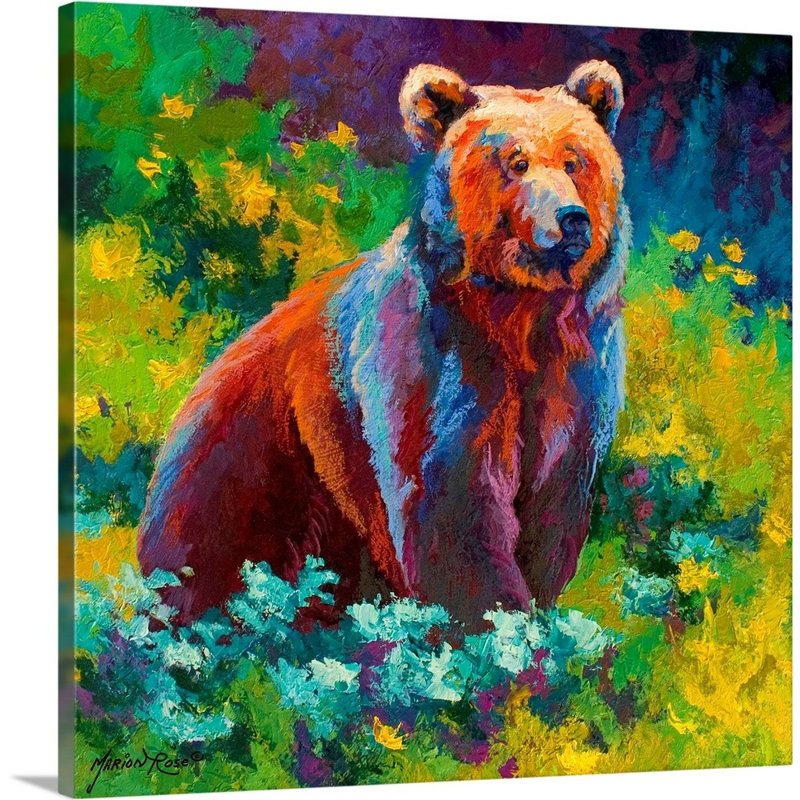 Canvas On Demand Wildflower Grizzly By Marion Rose Painting