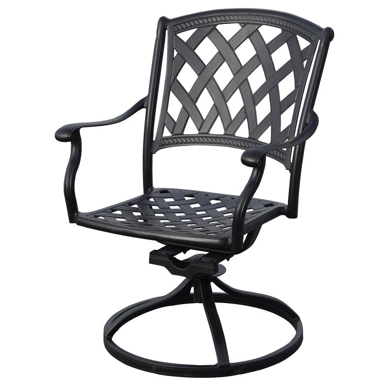 Fleur De Lis Living Campton Swivel Patio Dining Chair with Cushion ...