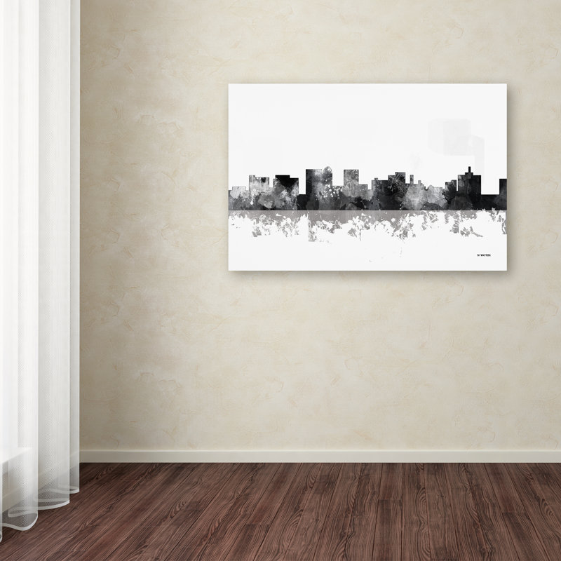 Trademark Art Topeka Kansas Skyline Bg 1 Graphic Art On Wrapped
