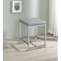 polished chrome vanity stool