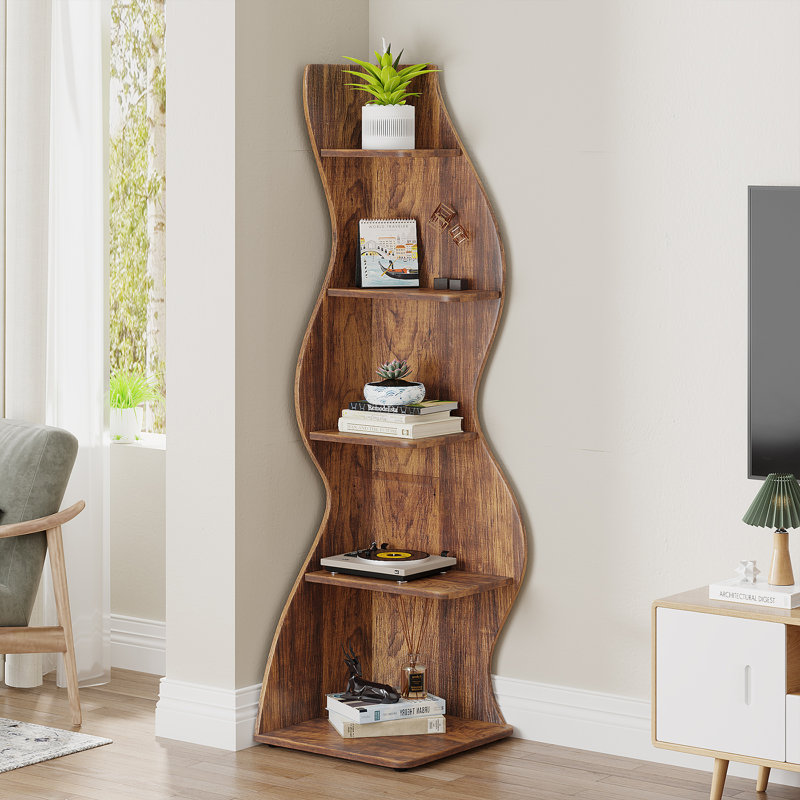 Arhab Corner Bookcase Color: Brown