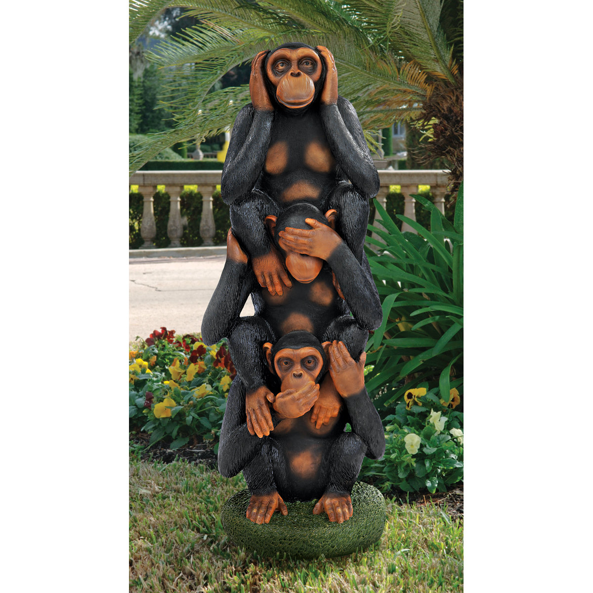 Design Toscano Hear No Evil See Speak Monkeys Grand Design Toscano Hear No Evil See Speak Monkeys Grand Scale Statue Wayfair