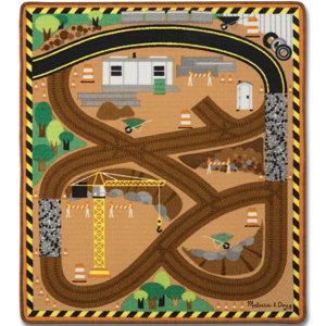 4 Piece Round the Site Construction Truck Playmat Set