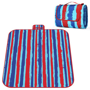 80x70 Waterproof Camping Portable mat with Picnic Recipes XL Large Blue Blue Large Picnic Blanket 