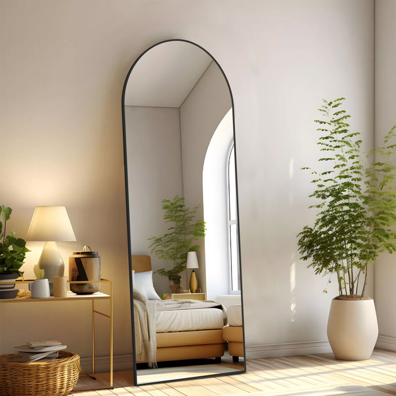 Nayelis Full Length Mirror Finish: Black, Size: 64" x 21"