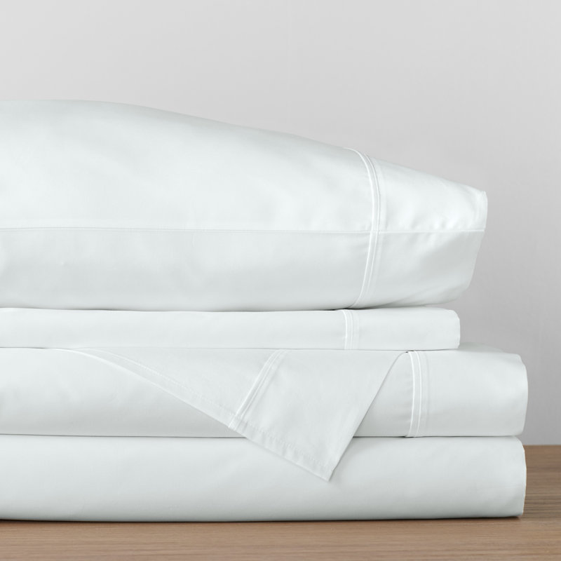 Hayward Egyptian-Quality Cotton Sateen Sheet Set Size: Queen, Color: White
