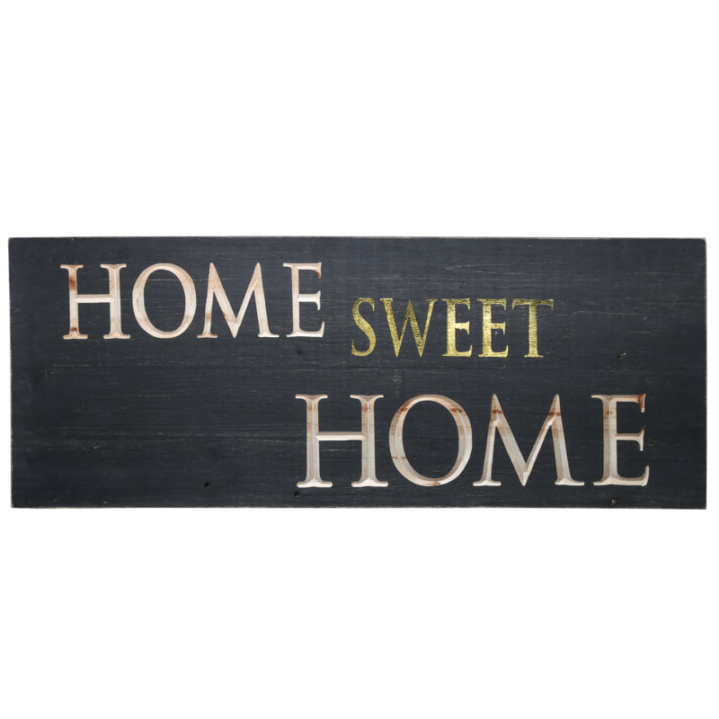 Winston Porter Home Sweet Home Carved Writing Design Wall Decor