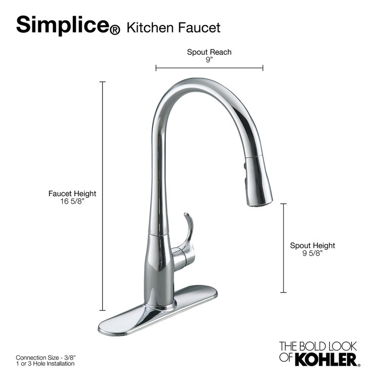 Simplice Pull Down Single Handle Kitchen Faucet