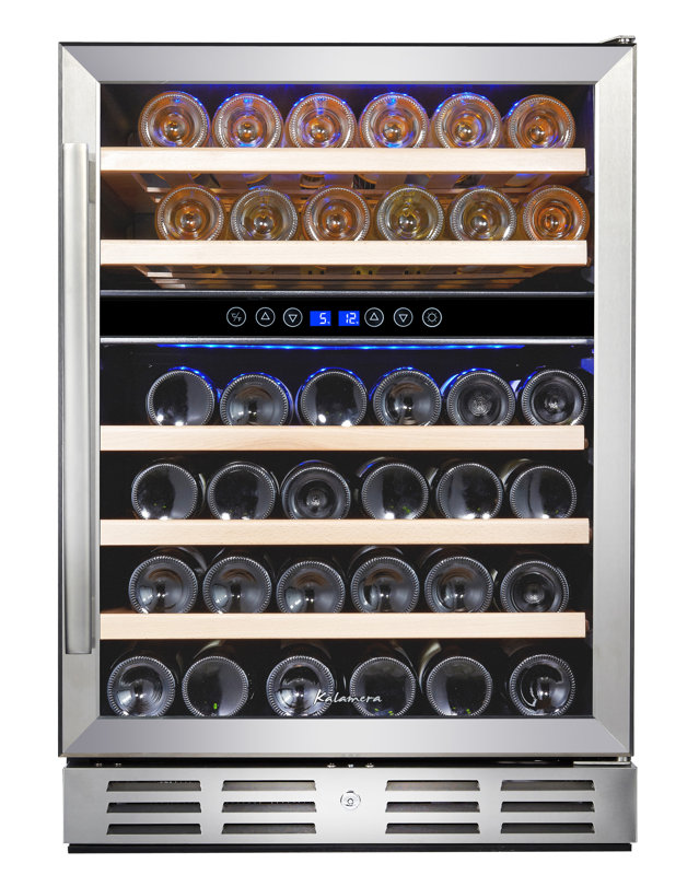 Kalamera 46 Bottle Dual Zone Built In Wine Cooler Reviews Wayfair 46 Bottle Dual Zone Built In Wine Cooler