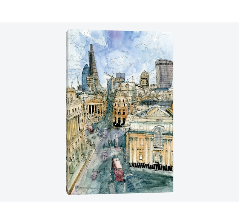 East Urban Home City Scene Iii Watercolor Painting Print On