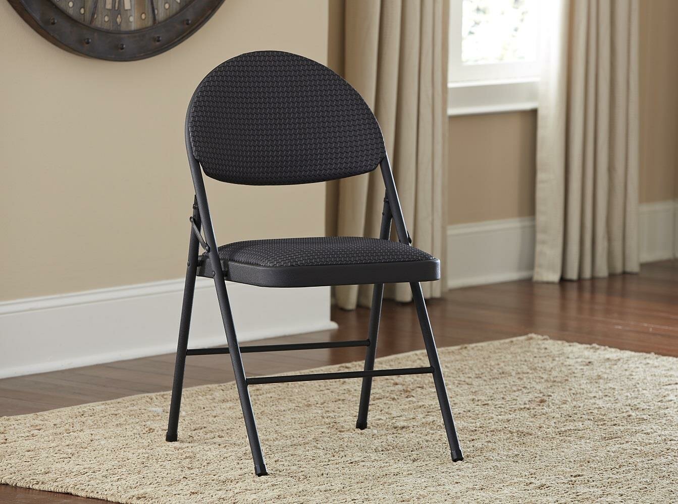 cosco home and office products black lightweight folding stool