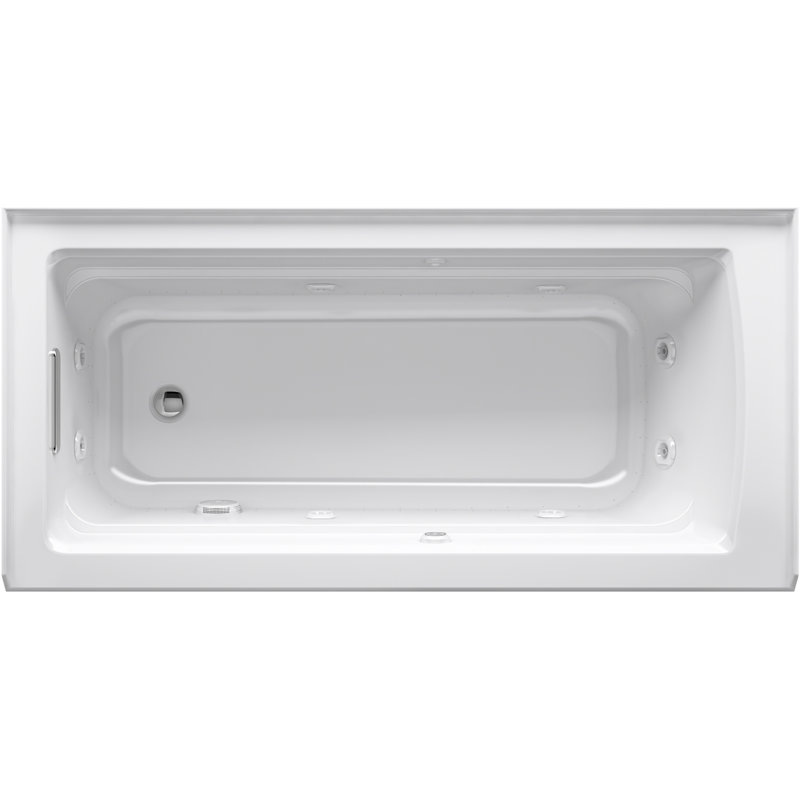 Kohler Archer 66 In X 32 In Integral Apron Whirlpool Heated Bubble Massage Air Bath With Left Hand Drain Wayfair