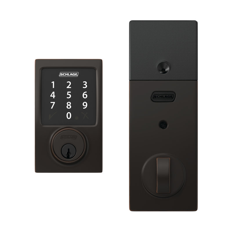 Schlage Century Single Cylinder Electronic Deadbolt with Z ...