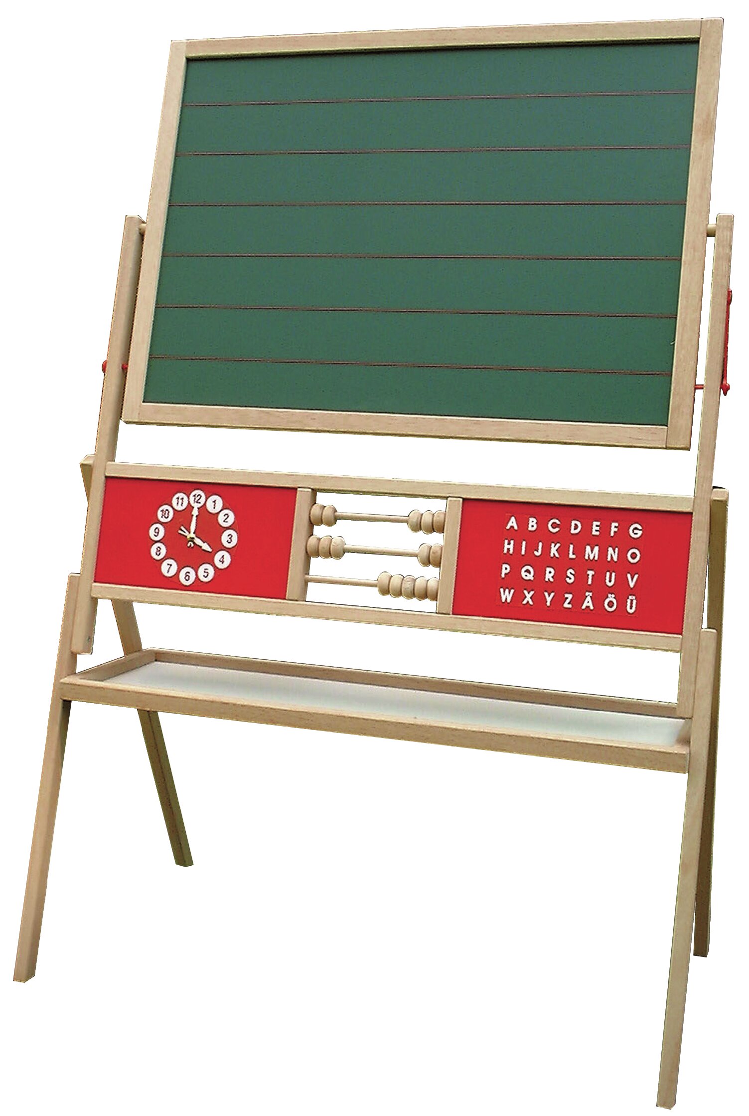 Standtafel Kinder doppelseitig Echtholz Spiel-Lern-Kreidetafel Magnettafel Zählr 