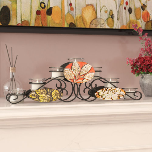 Bloomsbury Market Embossed 7 Tea Light Linear Candleholder Wayfair