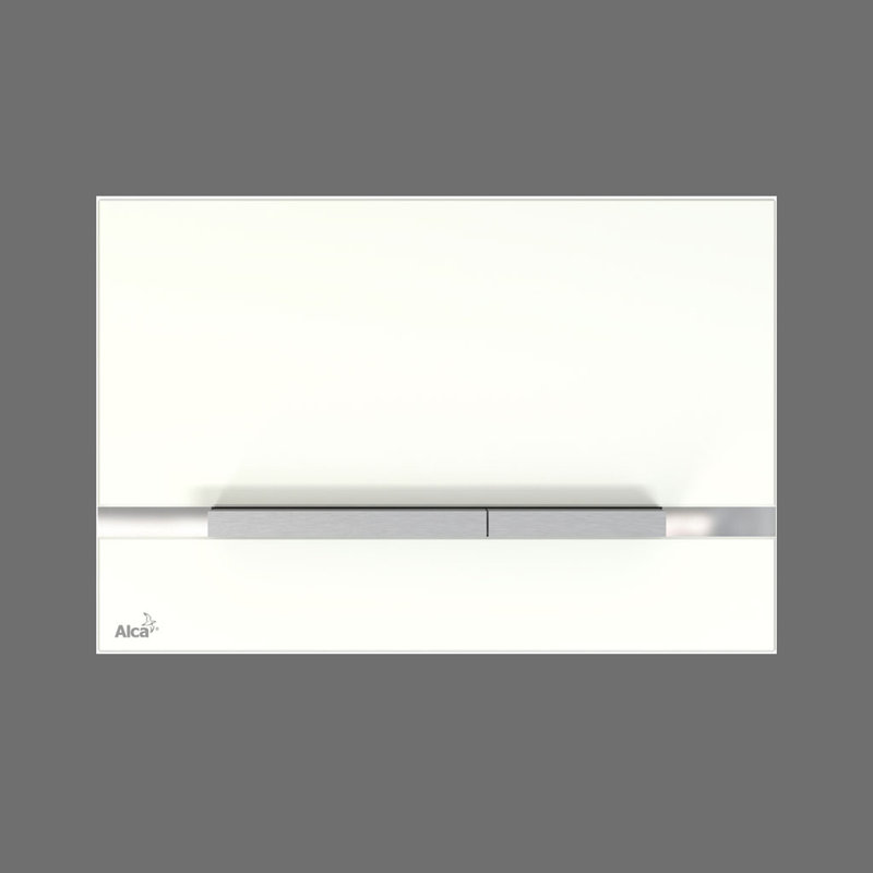 STRIPE GLASS WHT Stripe Tempered Glass Flush Valve