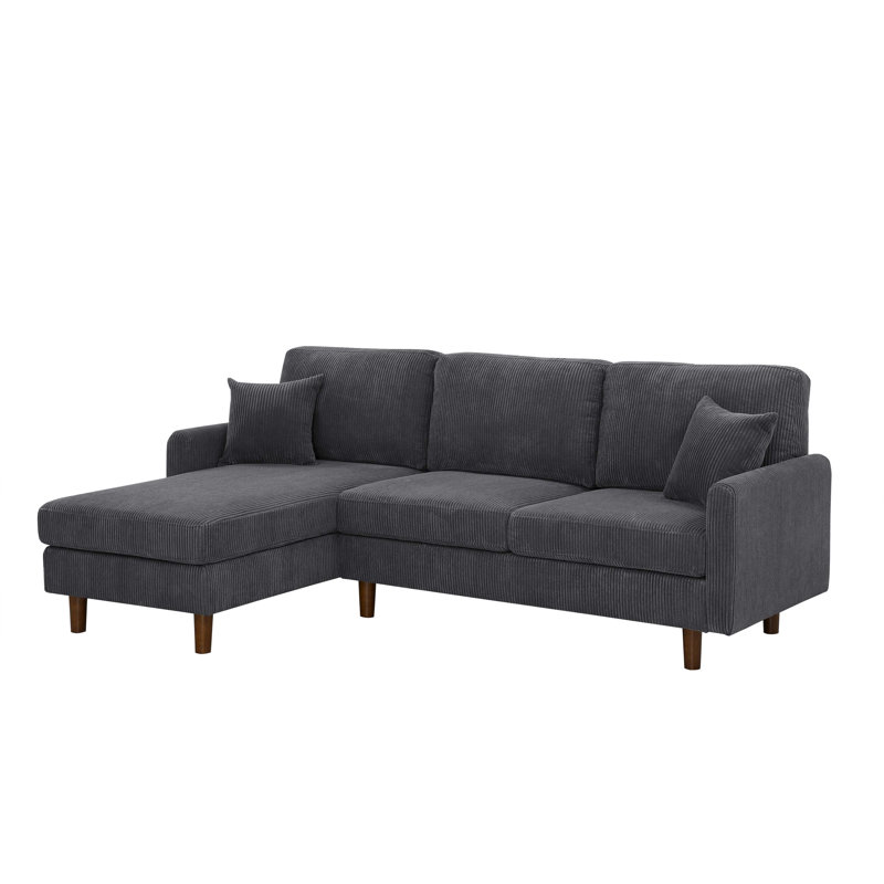 Maicee 2 - Piece Upholstered Sectional Body Fabric: Dark Gray