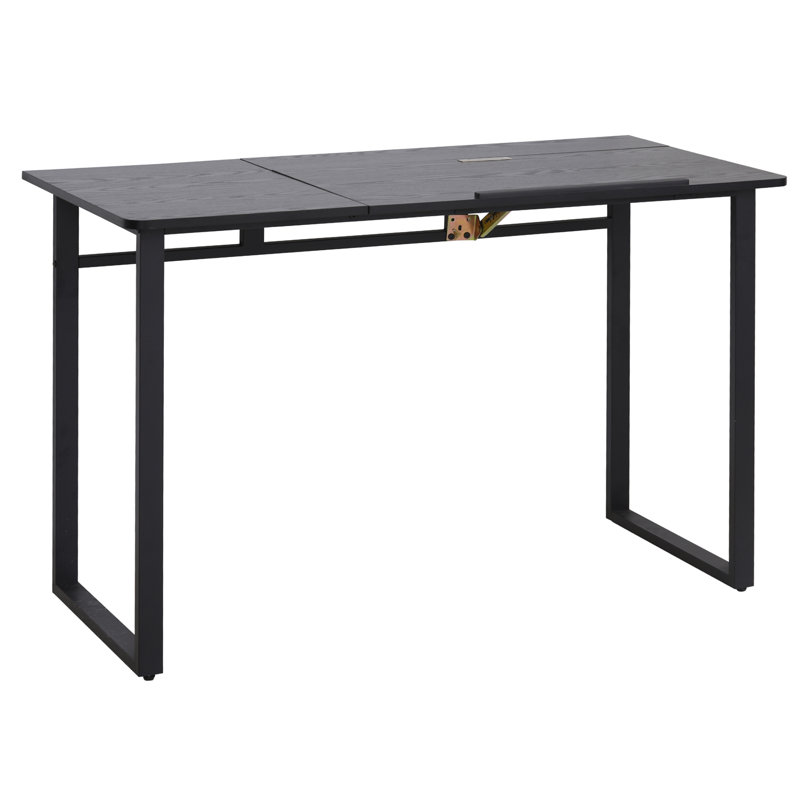 Ebern Designs Computer Desk Writing Table With Small Angle Adjustable Tabletop For Drawing Home Office Workstation Black Wood Grain Wayfair